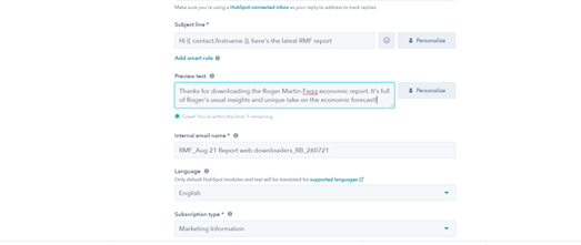 Web downloaders email settings