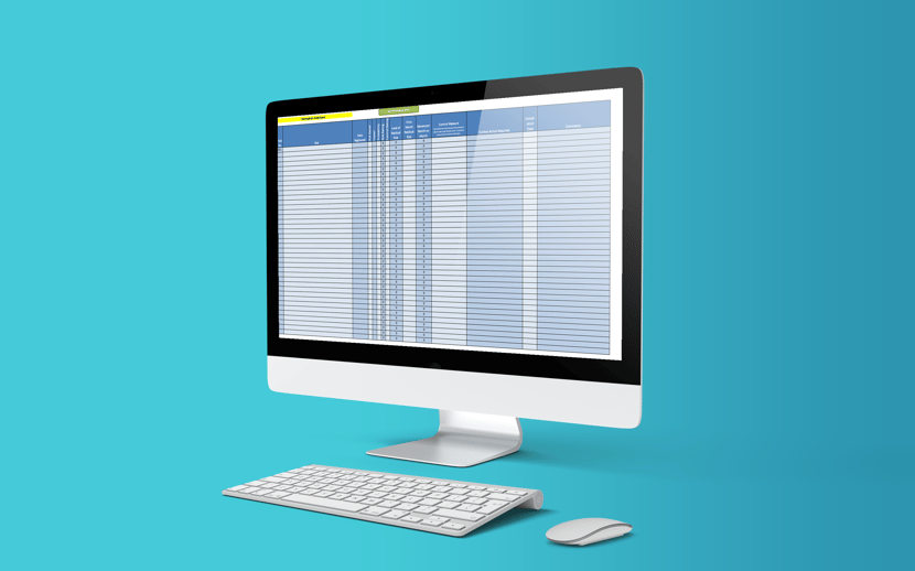 Risk register template on iMac