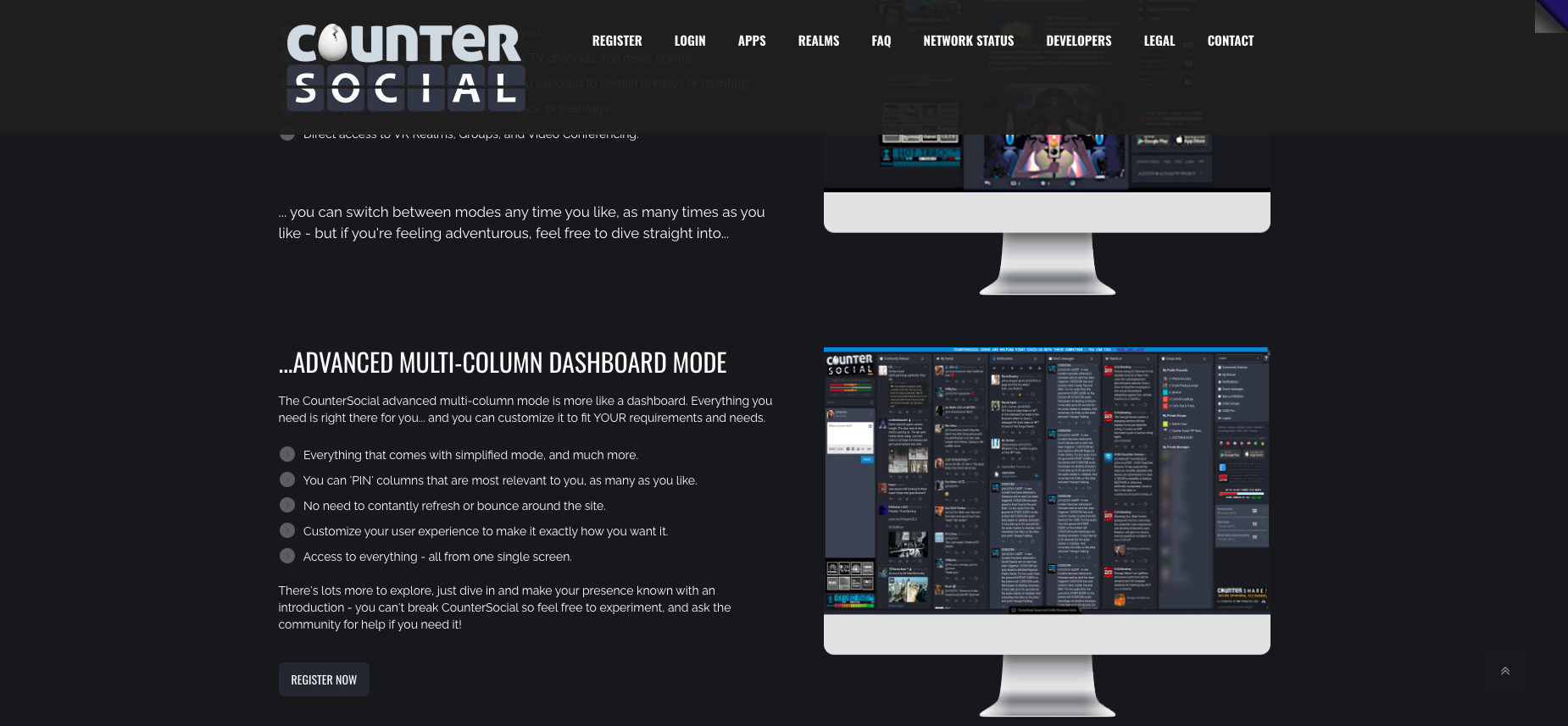 Counter Social Home Page