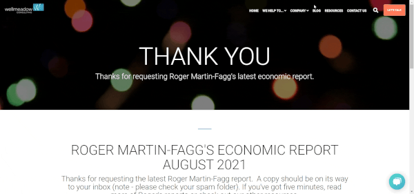 Navigating to the accordion on thank you page
