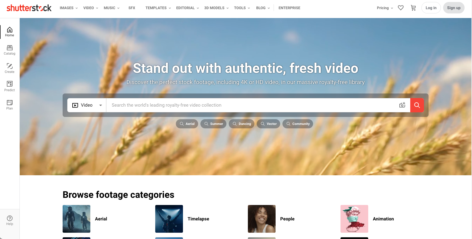 Shutterstock Homepage